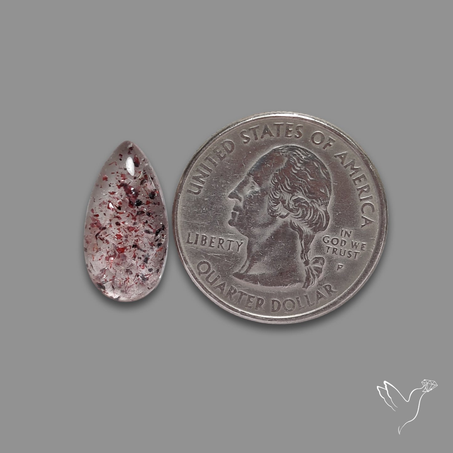 Quartz with Lepidocrocite Hematite Cabochon
