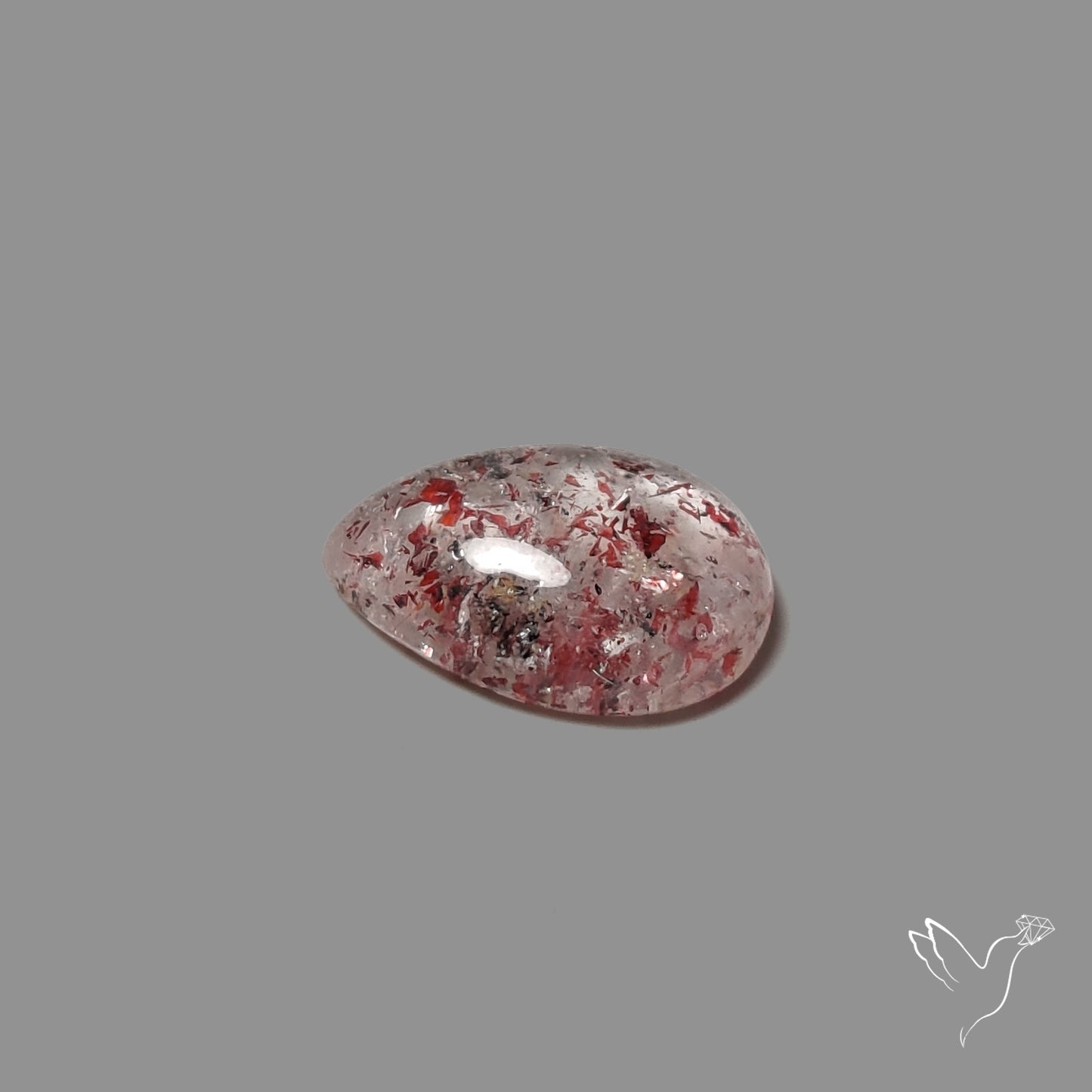 Quartz with Lepidocrocite Hematite Cabochon