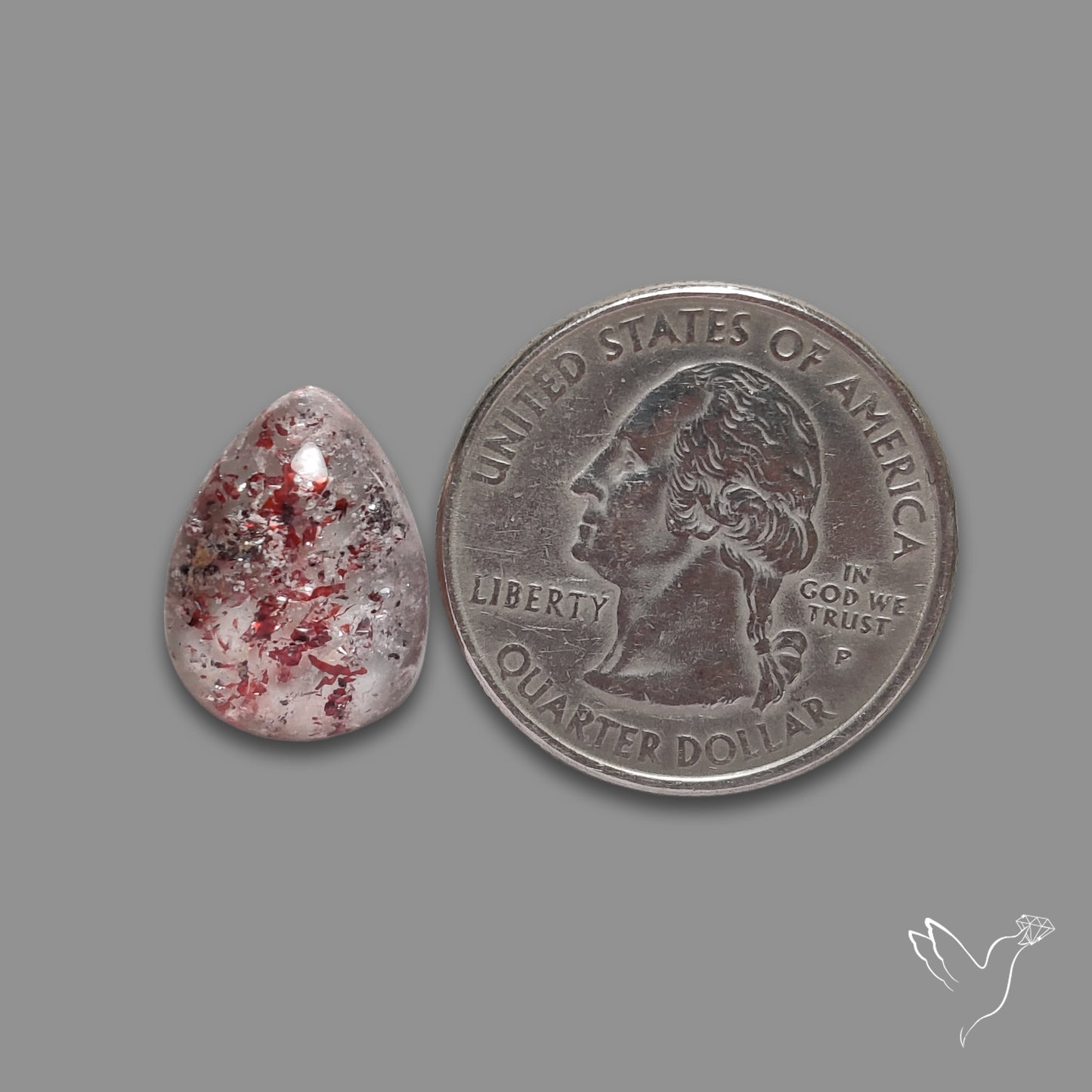 Quartz with Lepidocrocite Hematite Cabochon