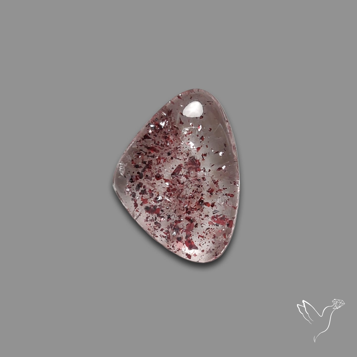 Quartz with Lepidocrocite Hematite Cabochon