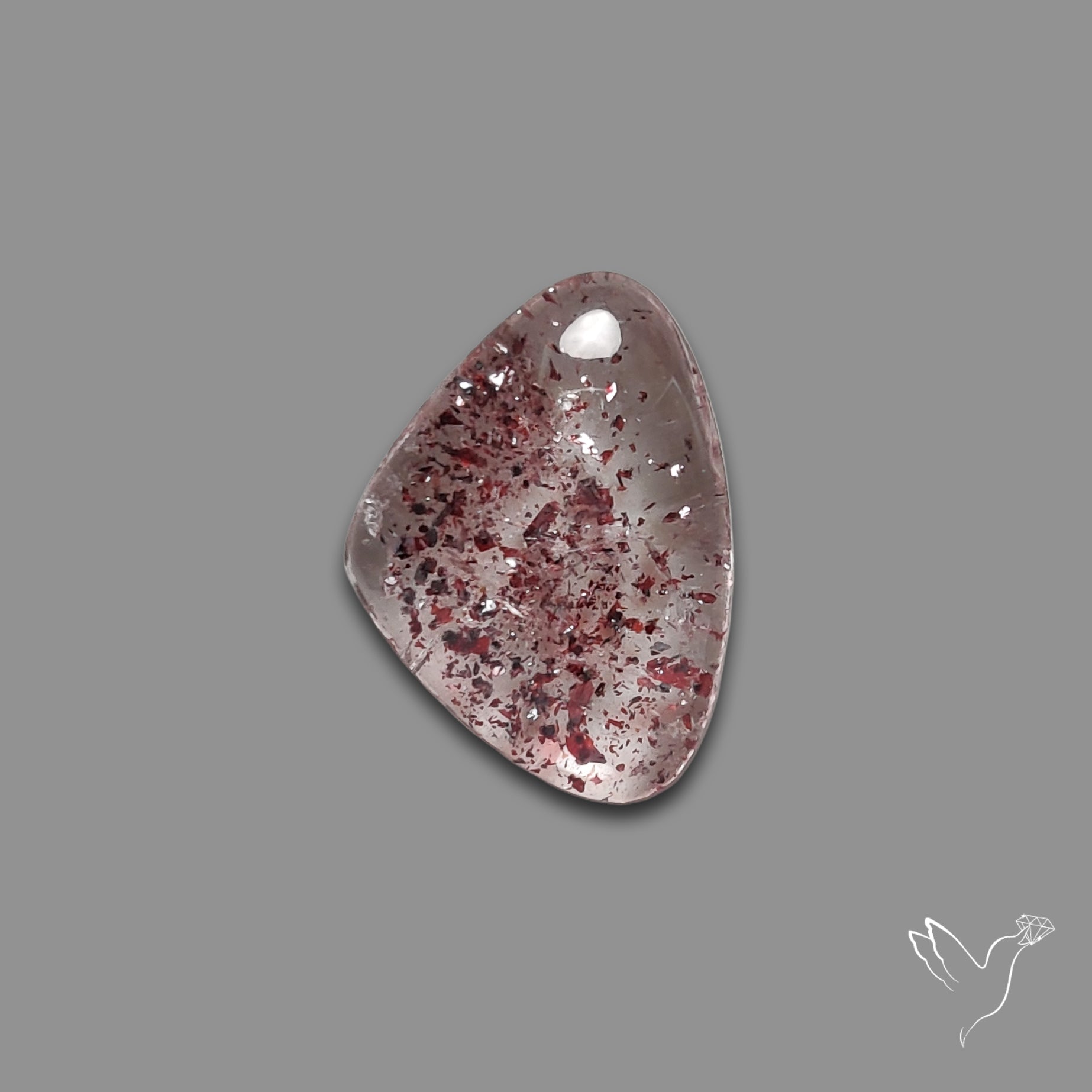 Quartz with Lepidocrocite Hematite Cabochon