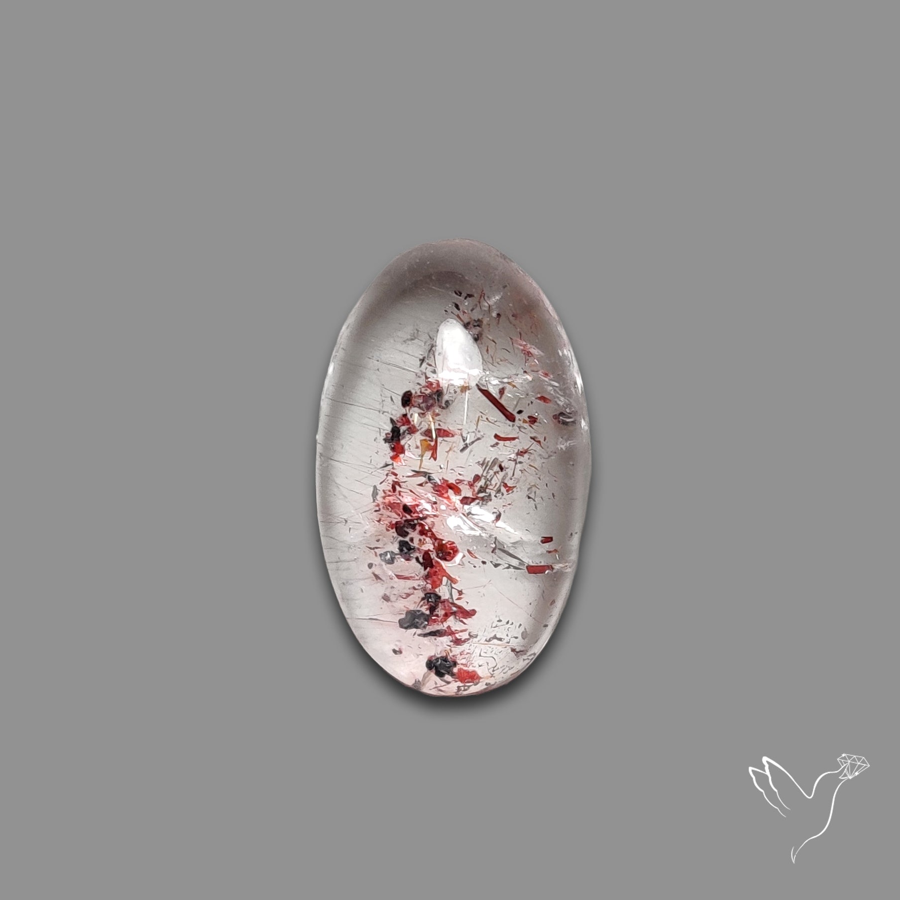 Quartz with Lepidocrocite Hematite Cabochon