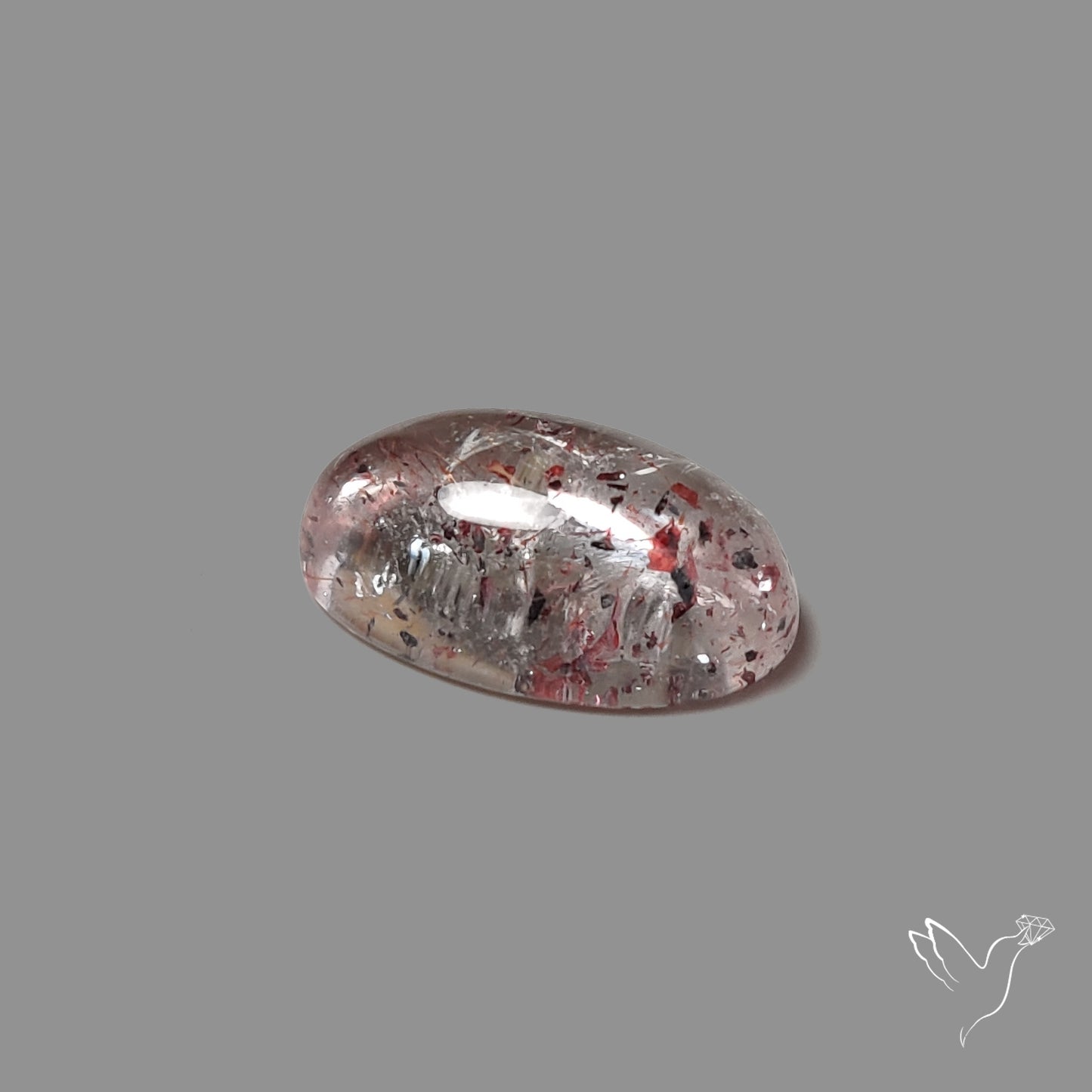 Quartz with Lepidocrocite Hematite Cabochon