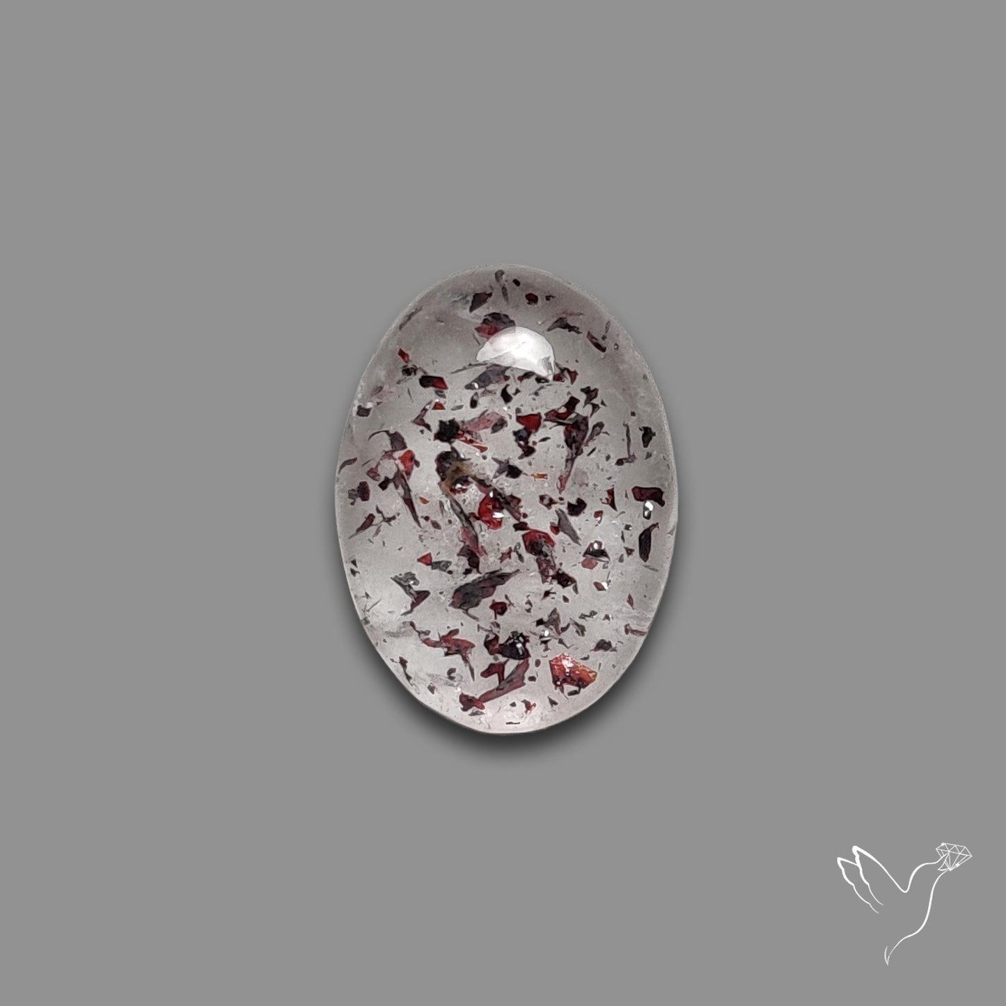 Quartz with Lepidocrocite Hematite Cabochon