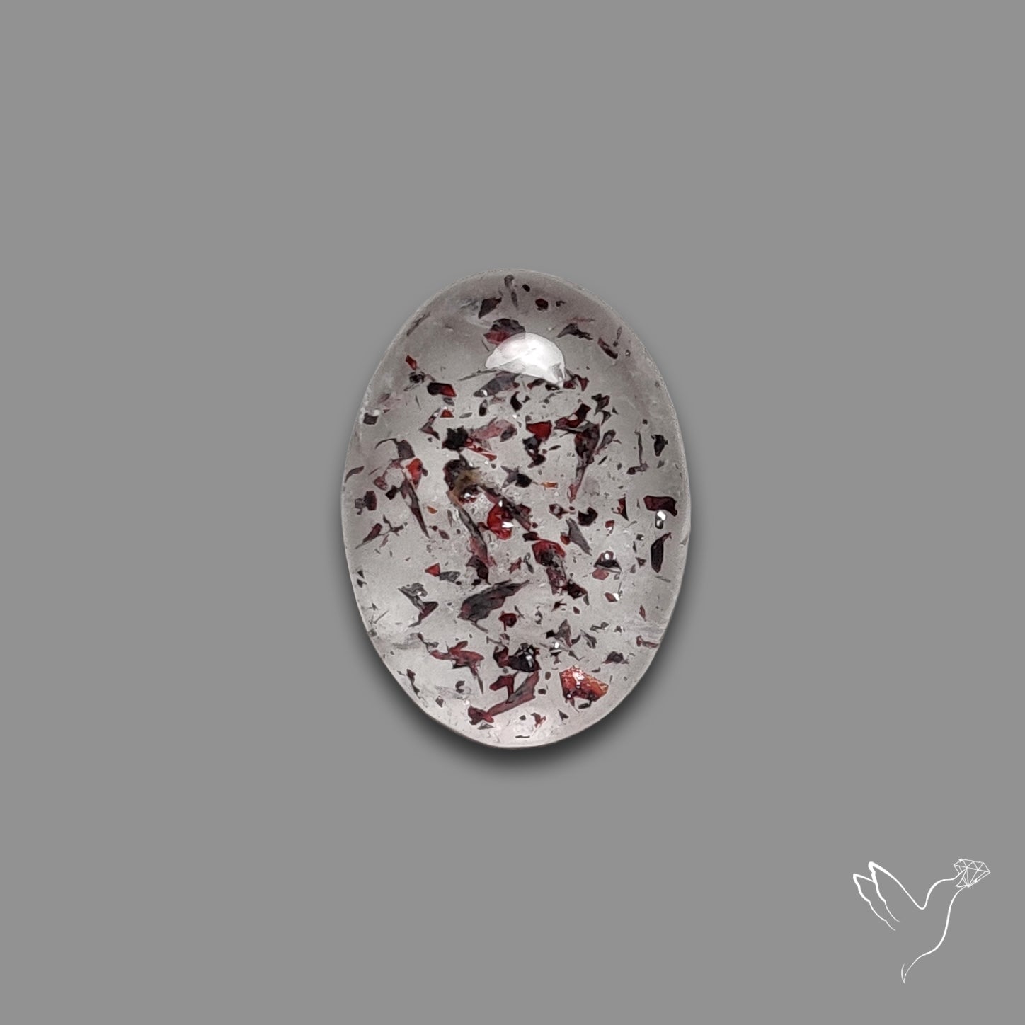 Quartz with Lepidocrocite Hematite Cabochon