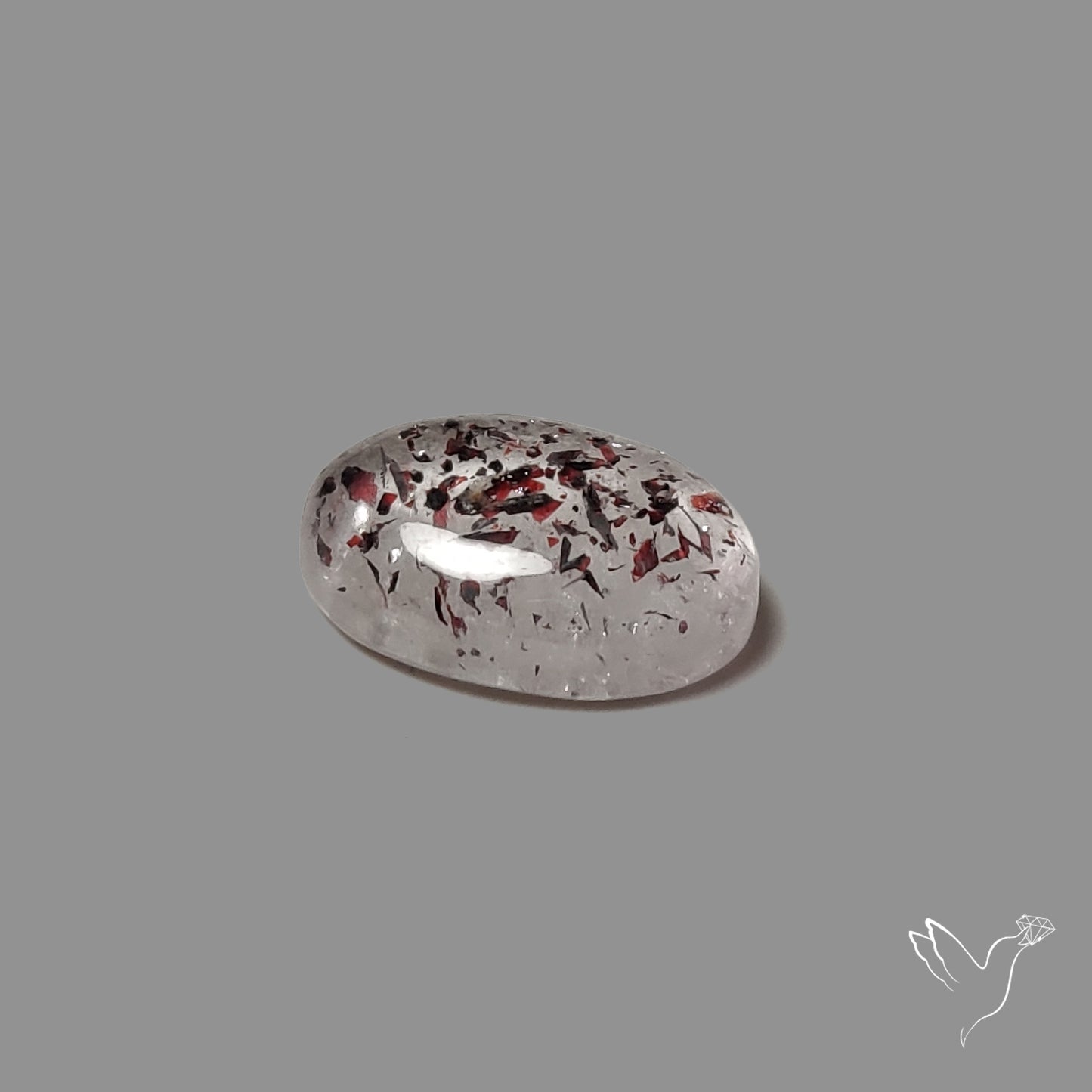 Quartz with Lepidocrocite Hematite Cabochon