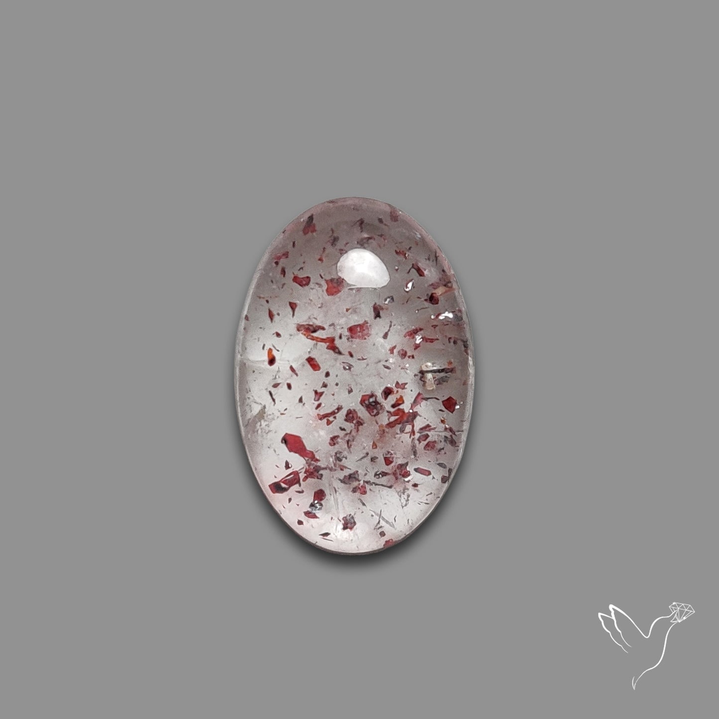 Quartz with Lepidocrocite Hematite Cabochon