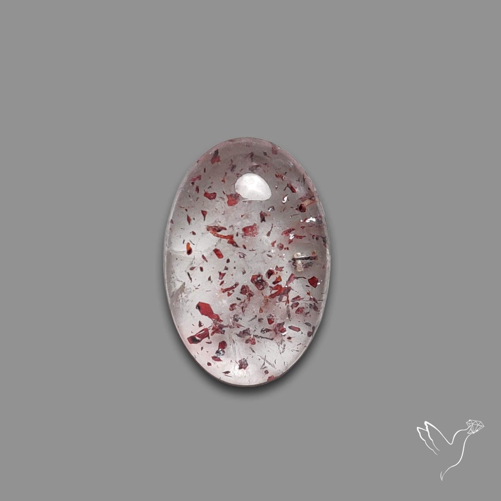 Quartz with Lepidocrocite Hematite Cabochon