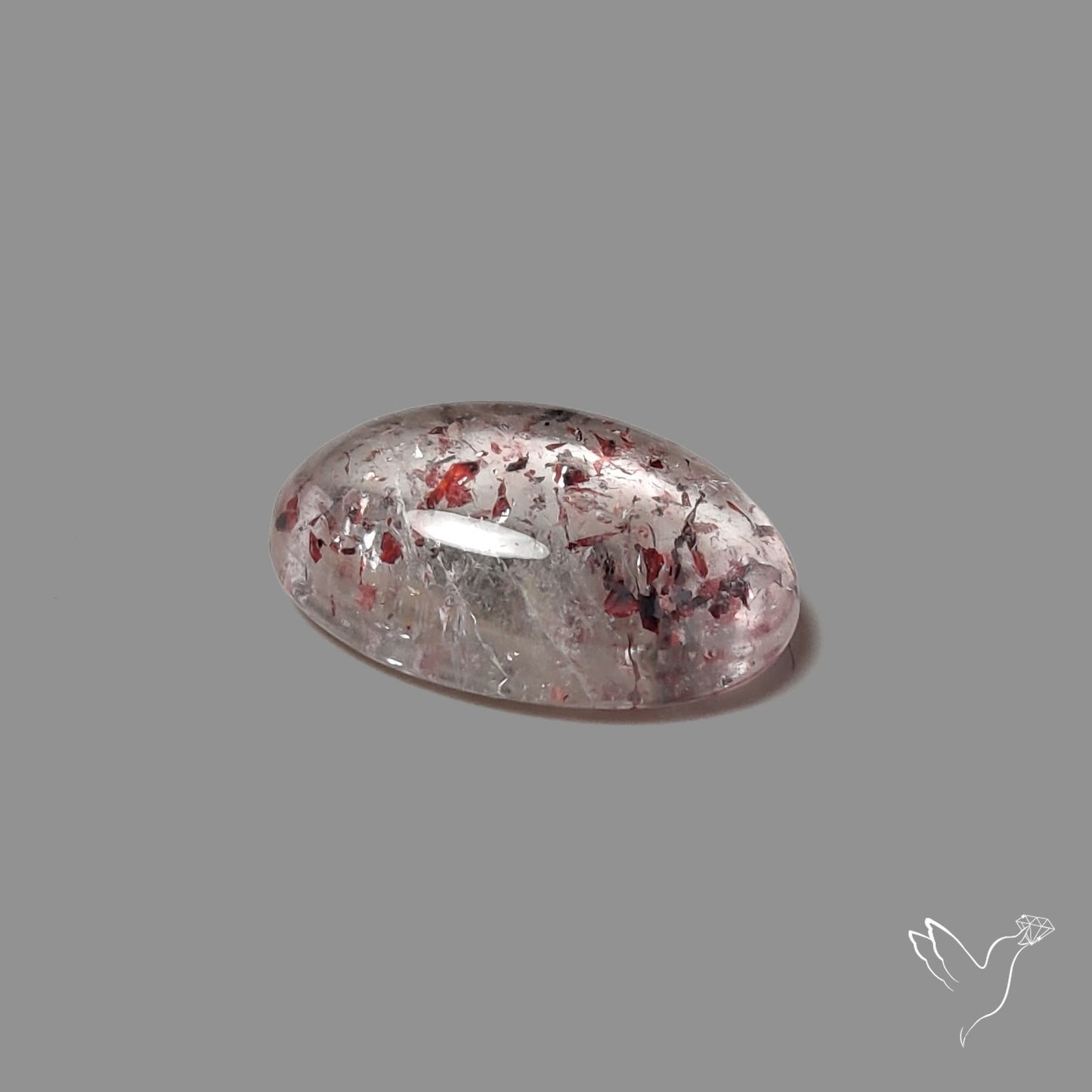 Quartz with Lepidocrocite Hematite Cabochon