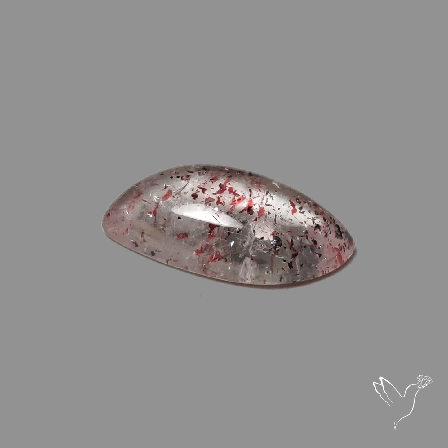 Quartz with Lepidocrocite Hematite Cabochon