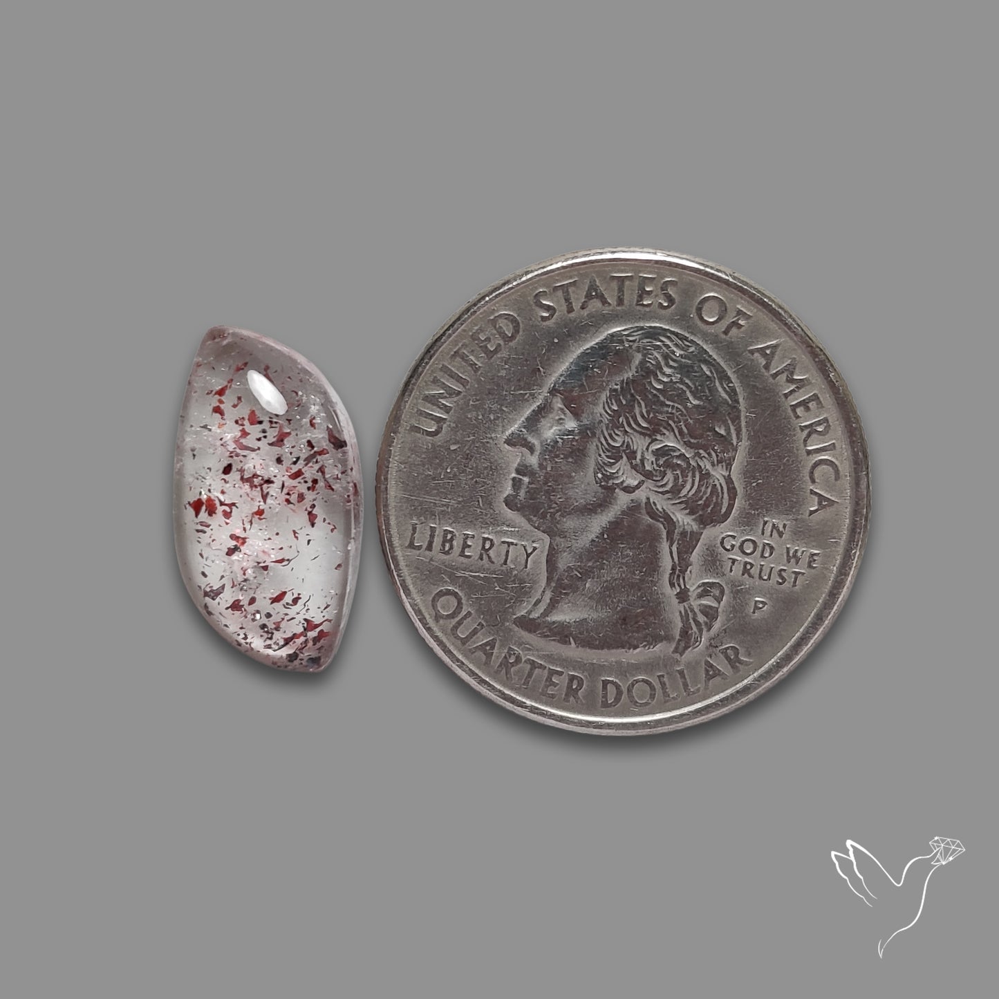 Quartz with Lepidocrocite Hematite Cabochon