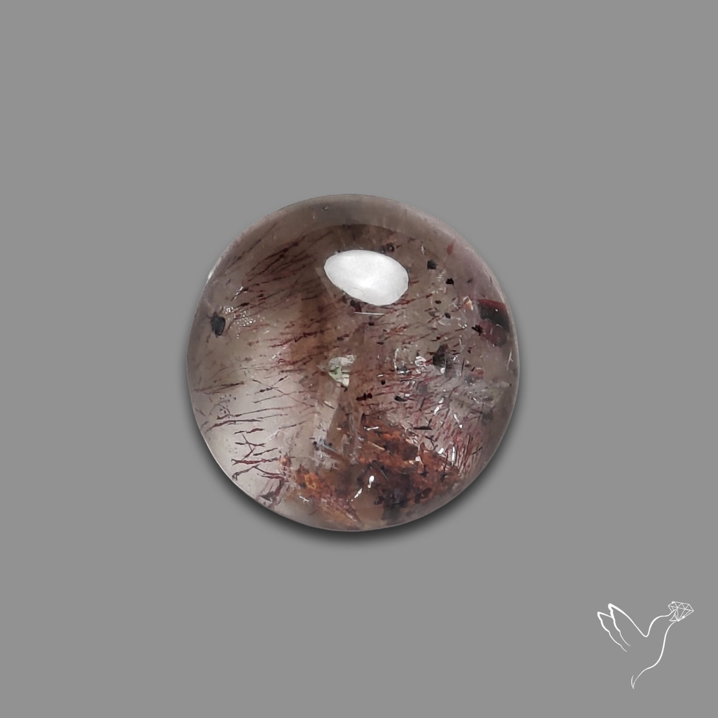 Quartz with Lepidocrocite Hematite Cabochon