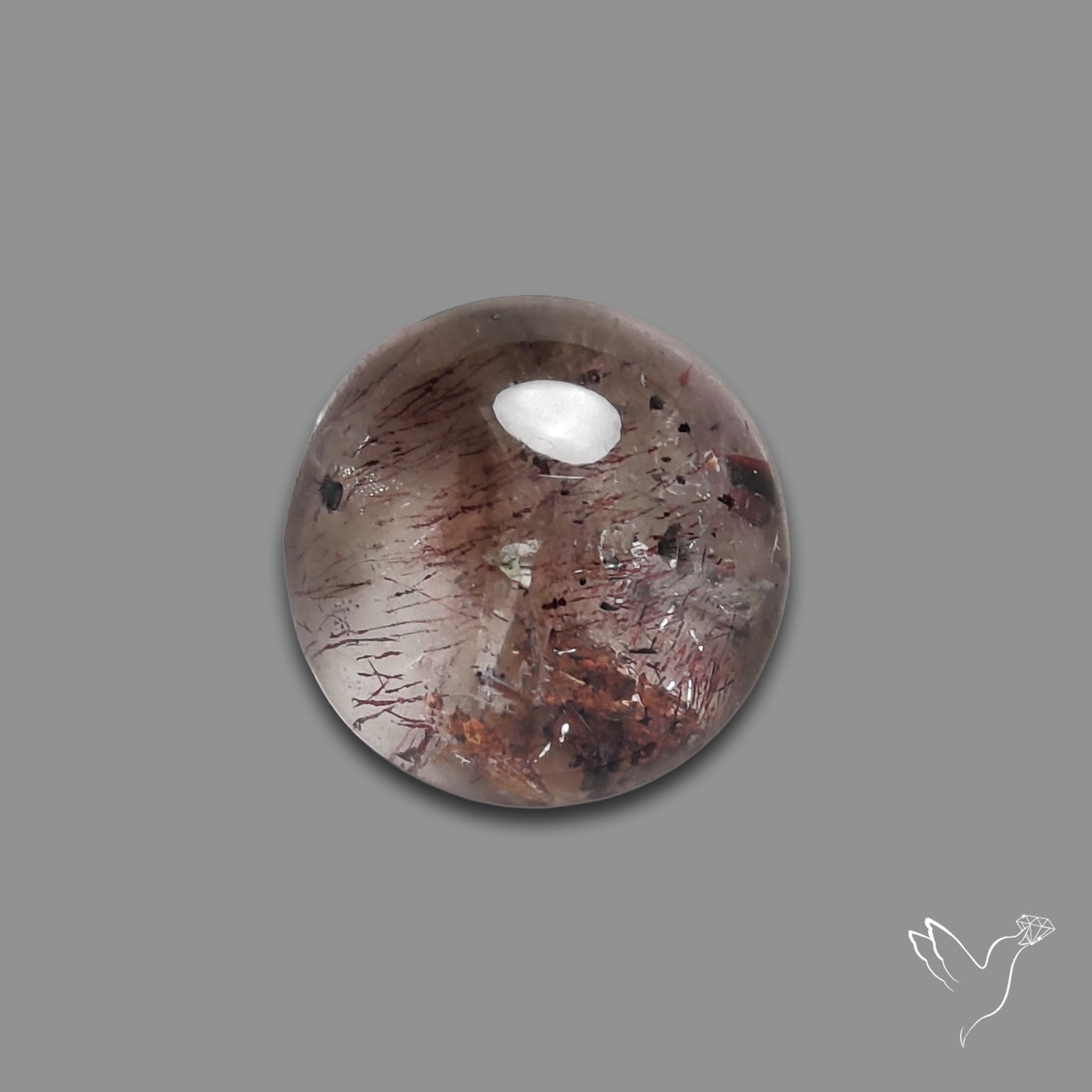Quartz with Lepidocrocite Hematite Cabochon