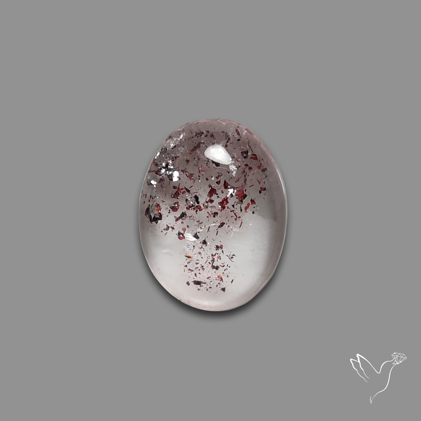 Quartz with Lepidocrocite Hematite Cabochon