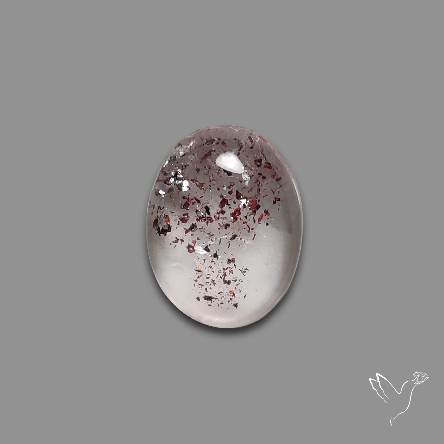 Quartz with Lepidocrocite Hematite Cabochon