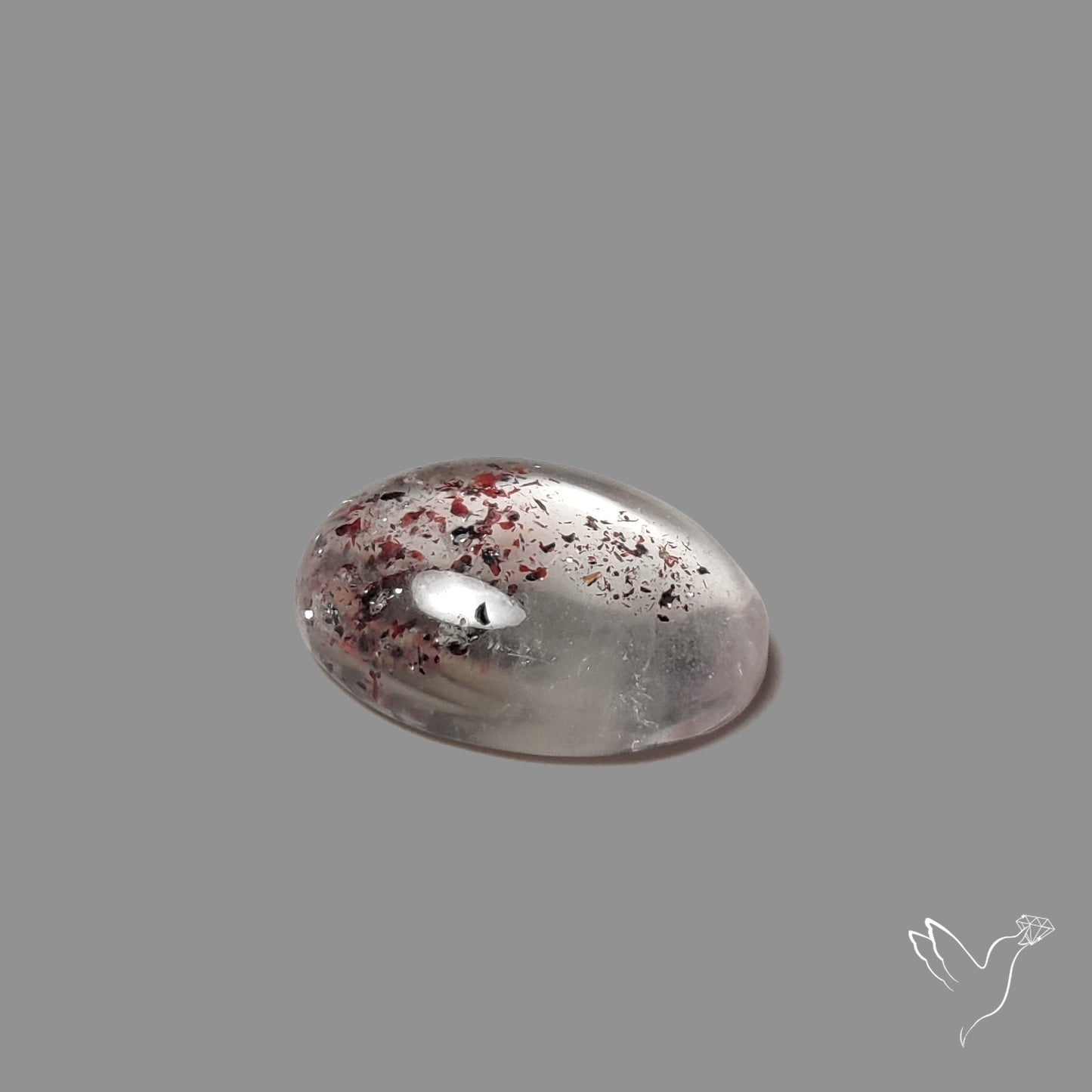 Quartz with Lepidocrocite Hematite Cabochon