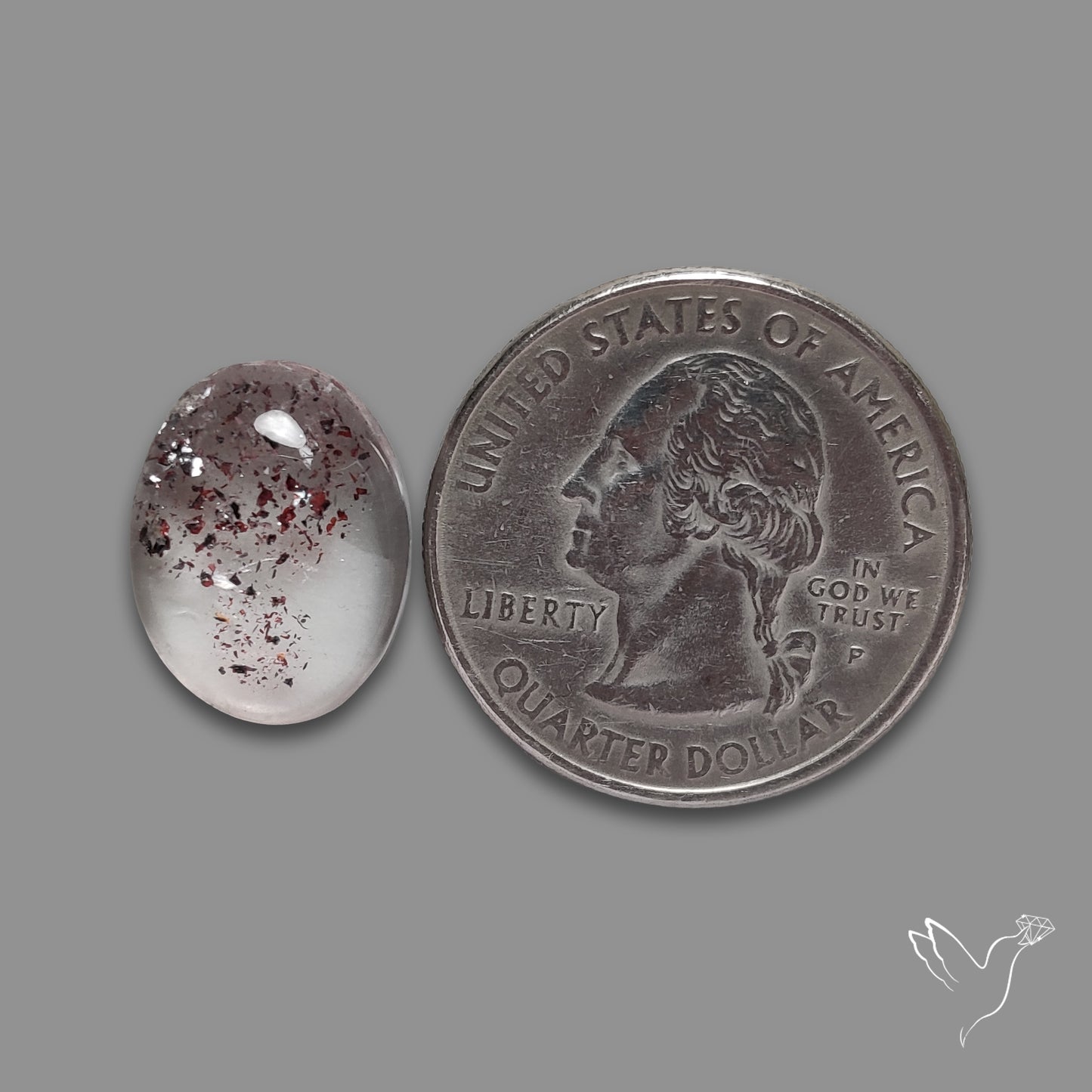 Quartz with Lepidocrocite Hematite Cabochon