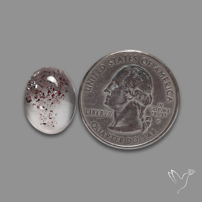 Quartz with Lepidocrocite Hematite Cabochon