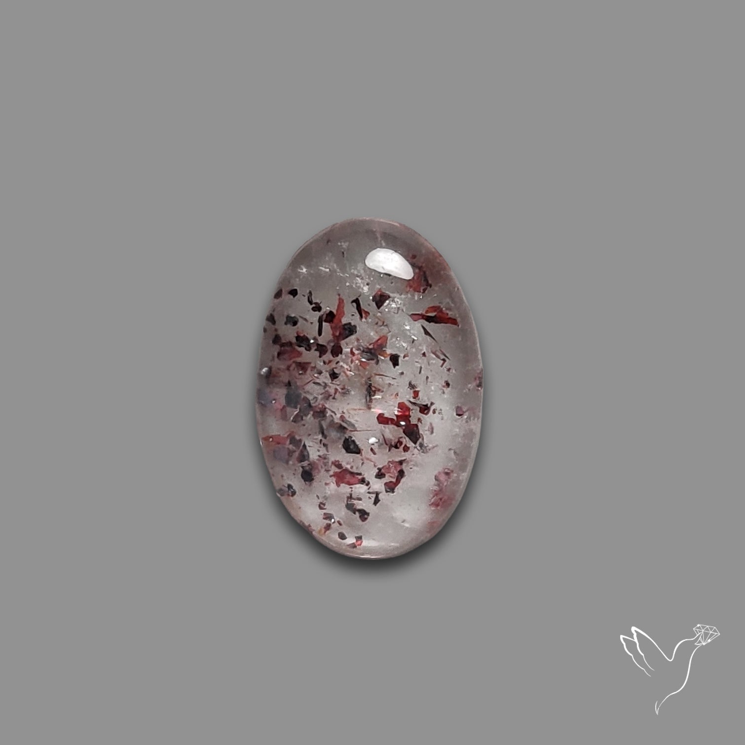 Quartz with Lepidocrocite Hematite Cabochon