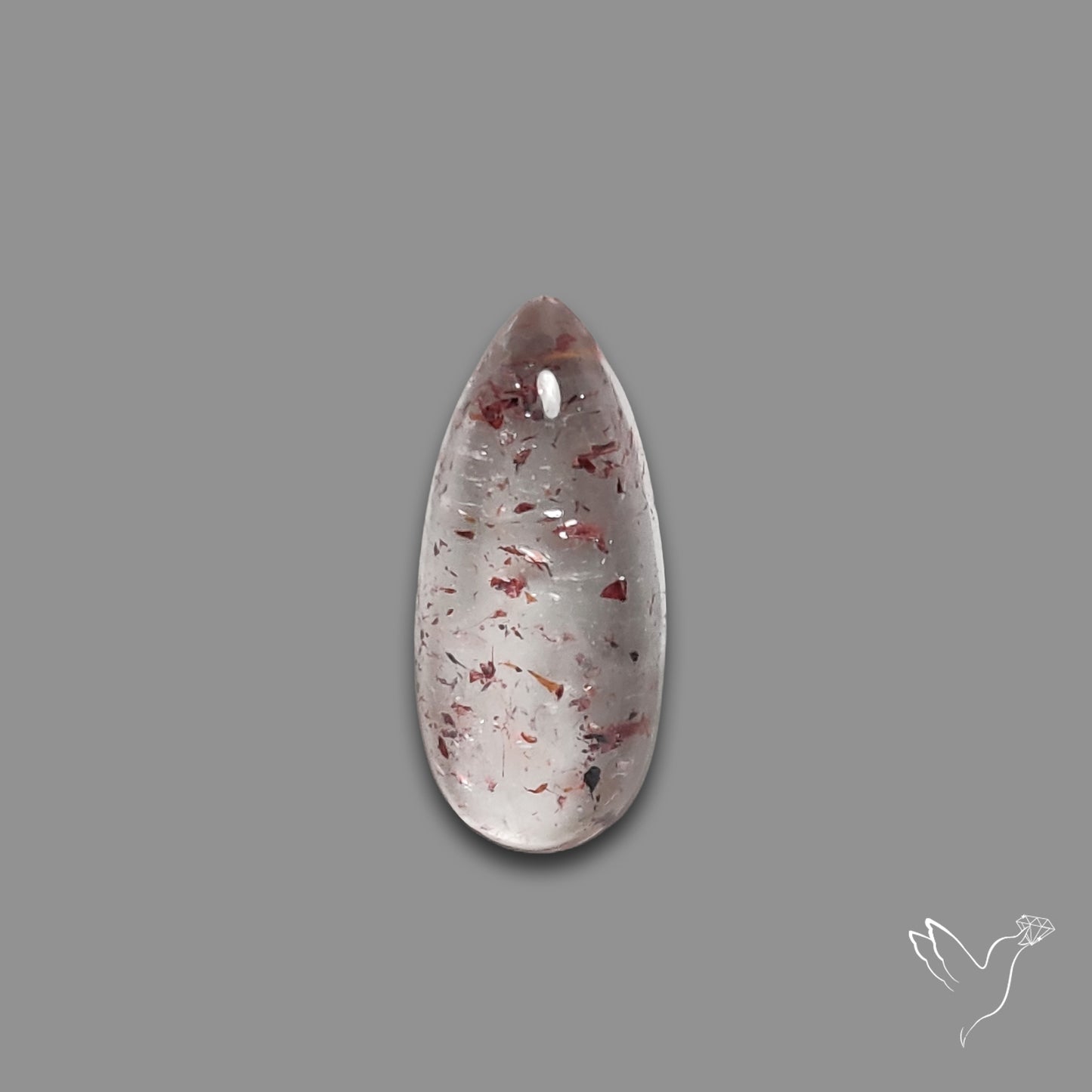 Quartz with Lepidocrocite Hematite Cabochon