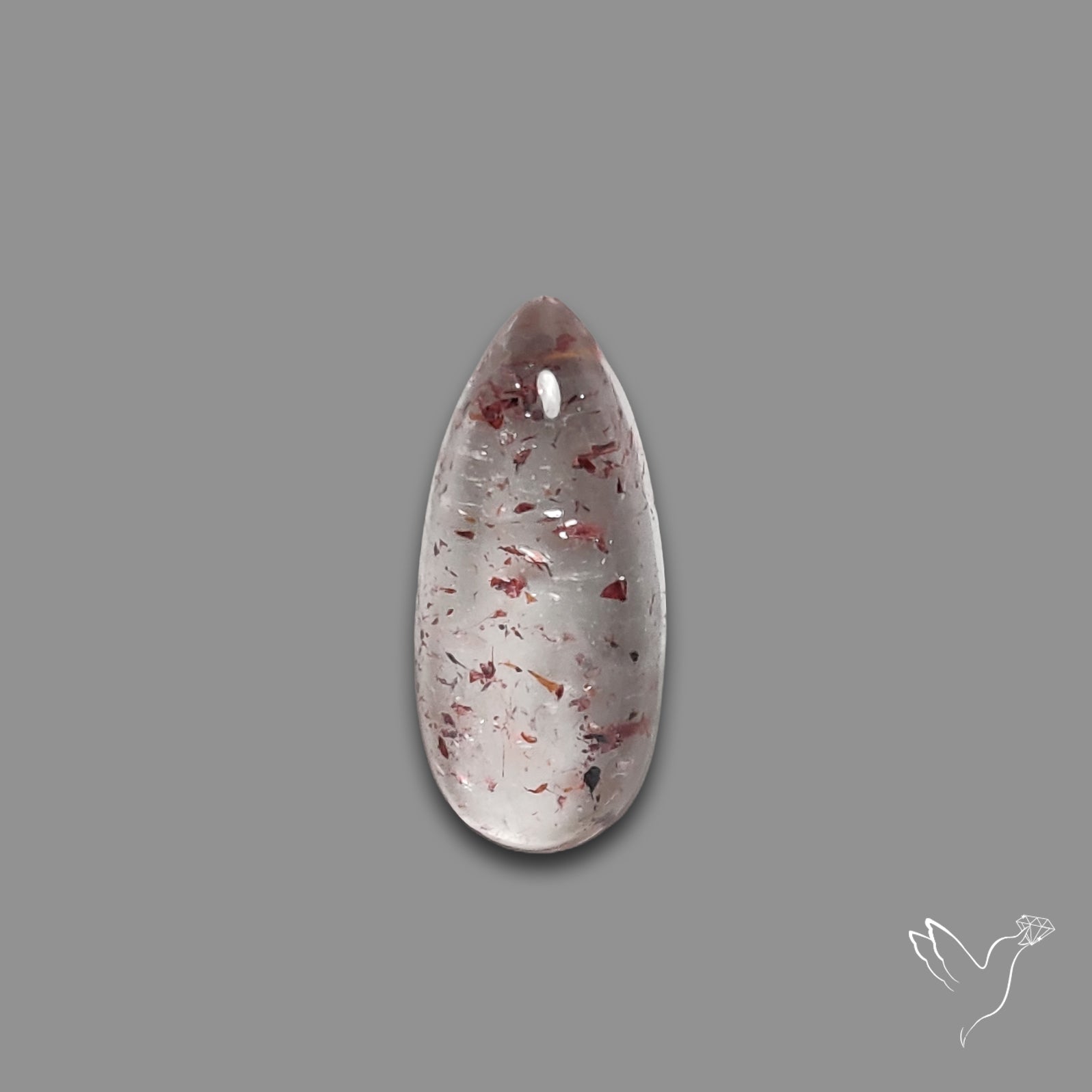 Quartz with Lepidocrocite Hematite Cabochon