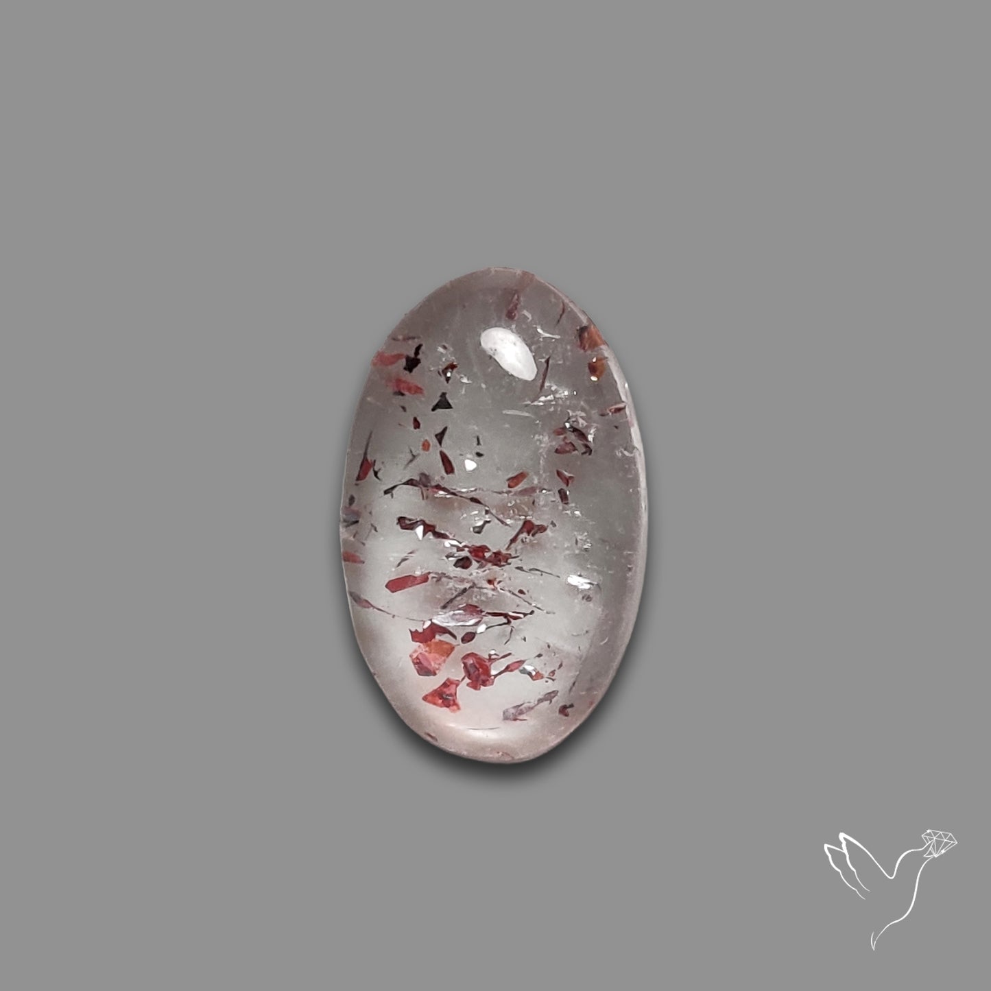 Quartz with Lepidocrocite Hematite Cabochon