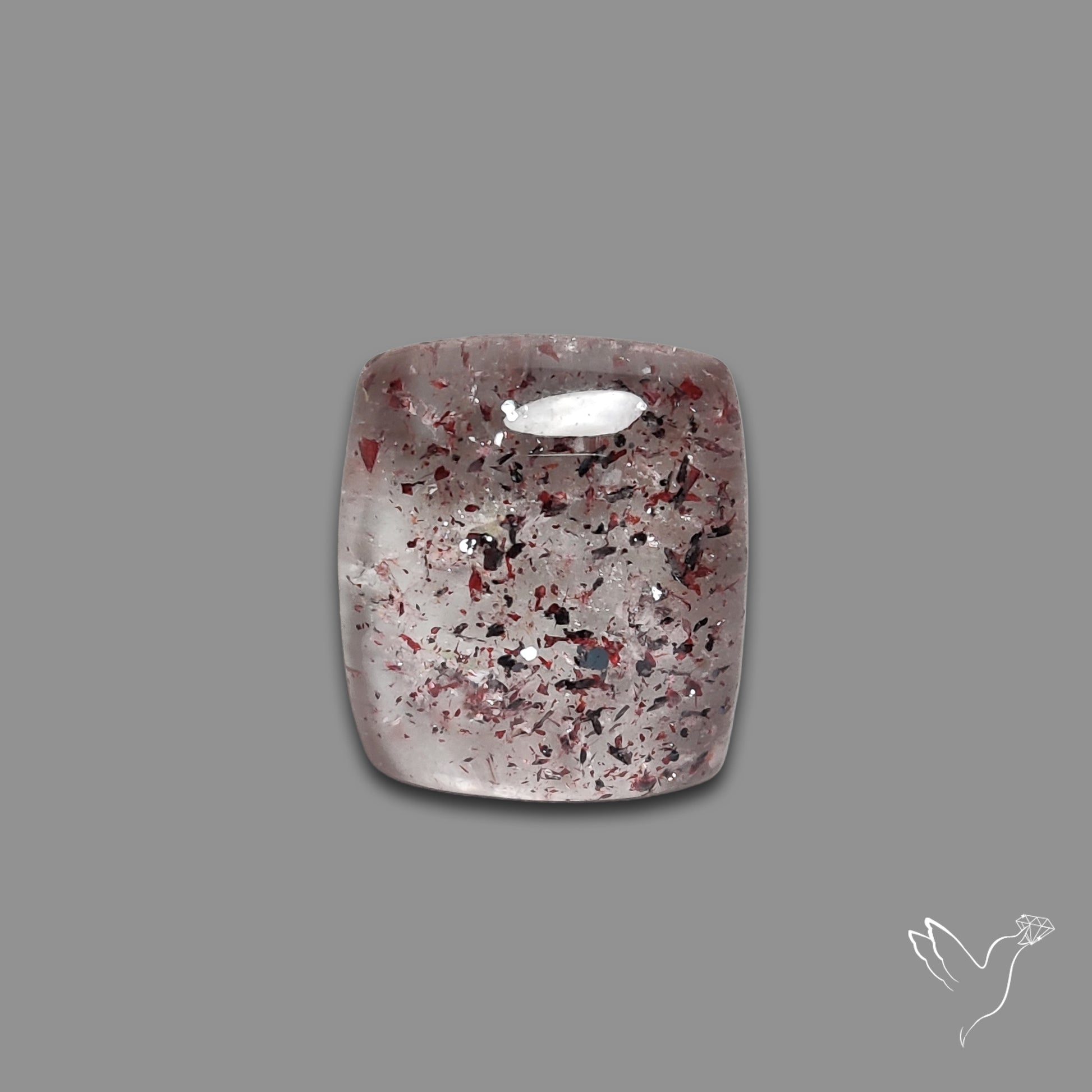 Quartz with Lepidocrocite Hematite Cabochon