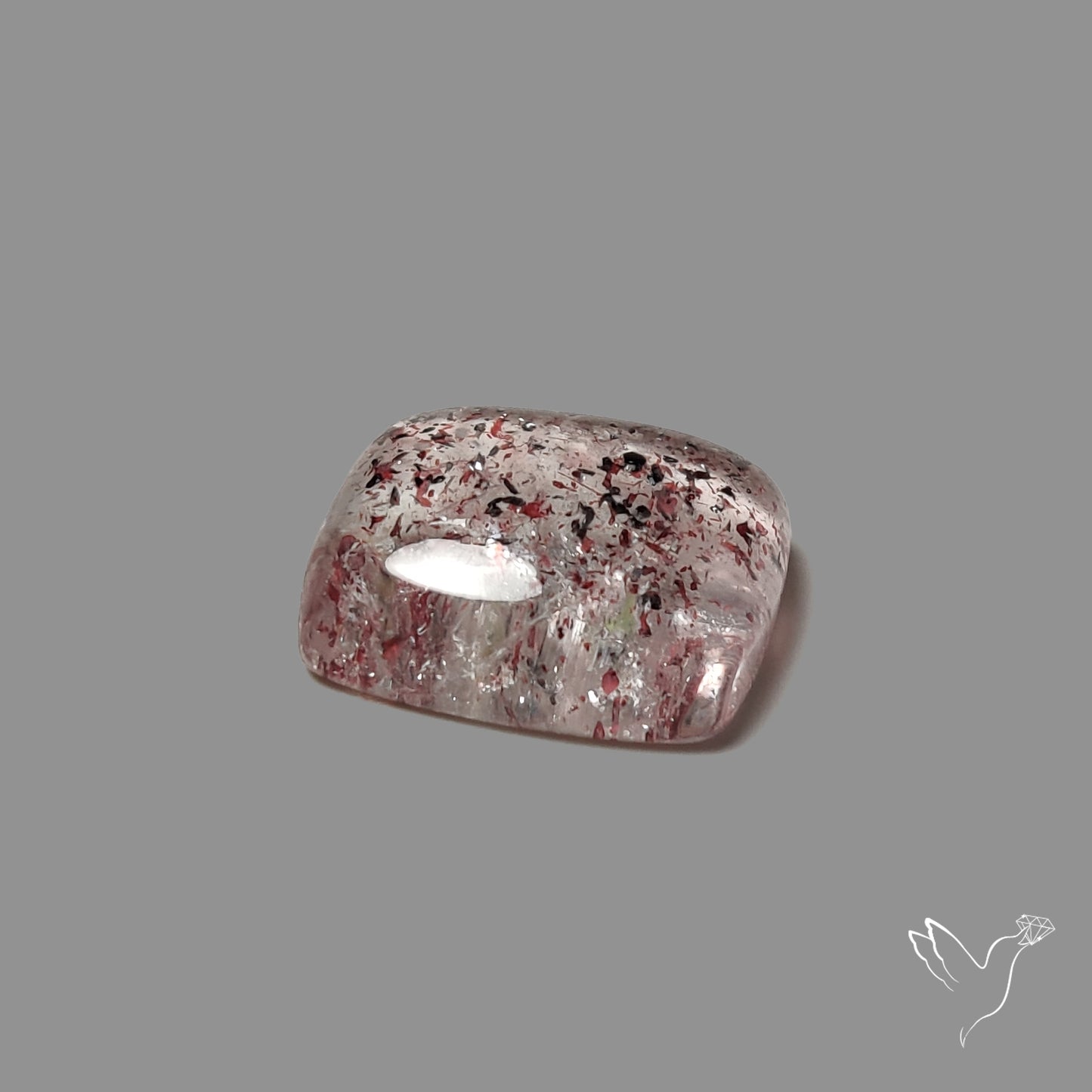 Quartz with Lepidocrocite Hematite Cabochon
