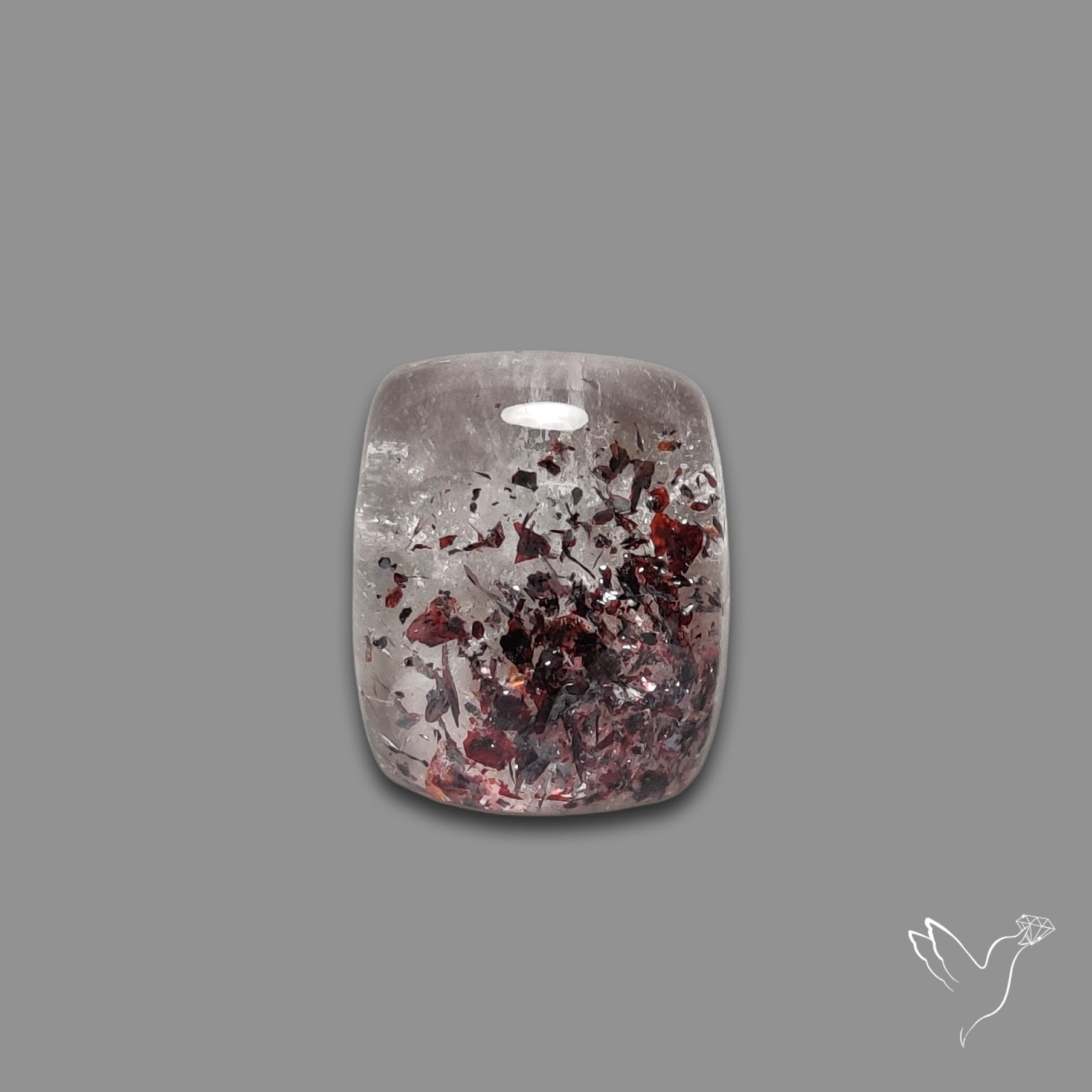 Quartz with Lepidocrocite Hematite Cabochon