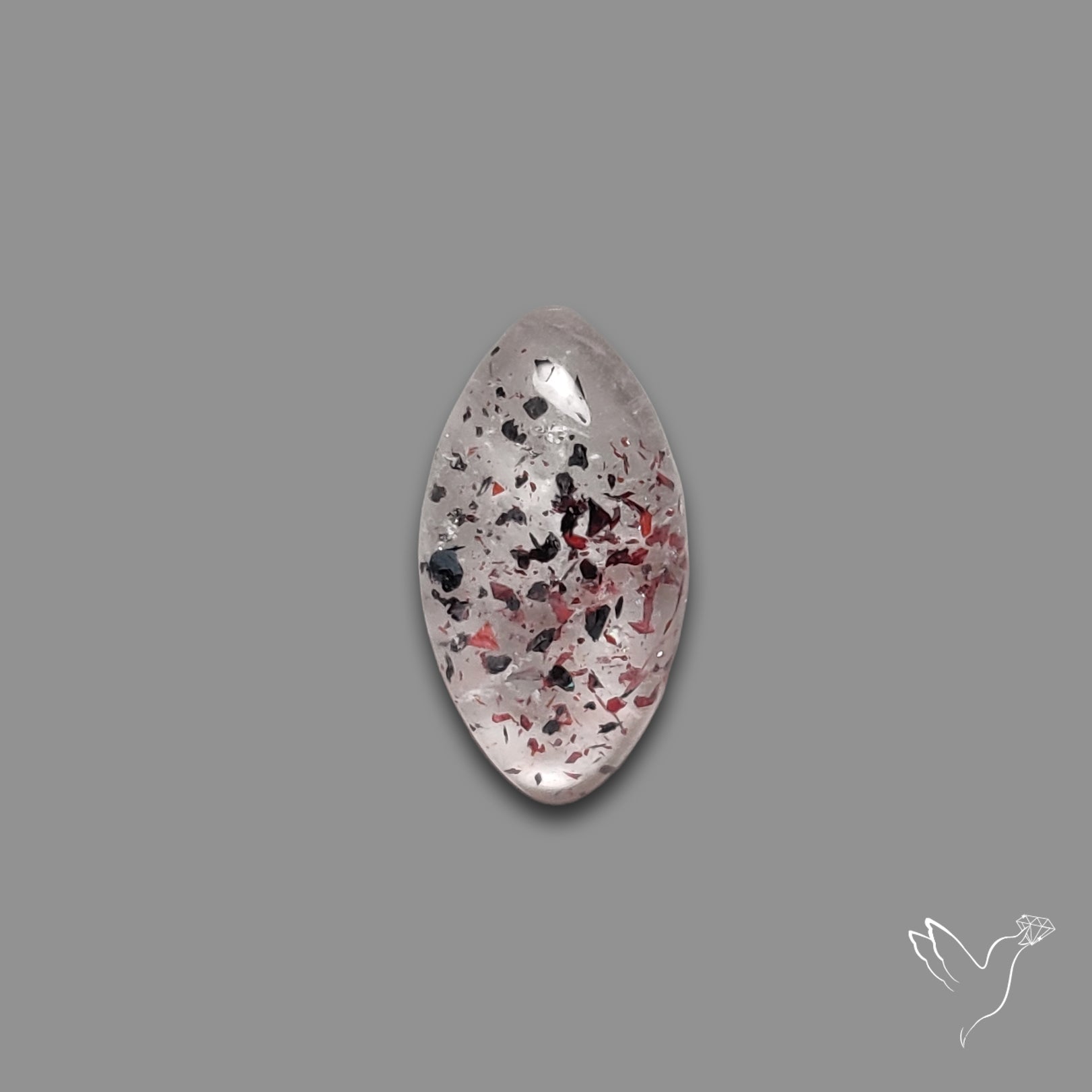Quartz with Lepidocrocite Hematite Cabochon