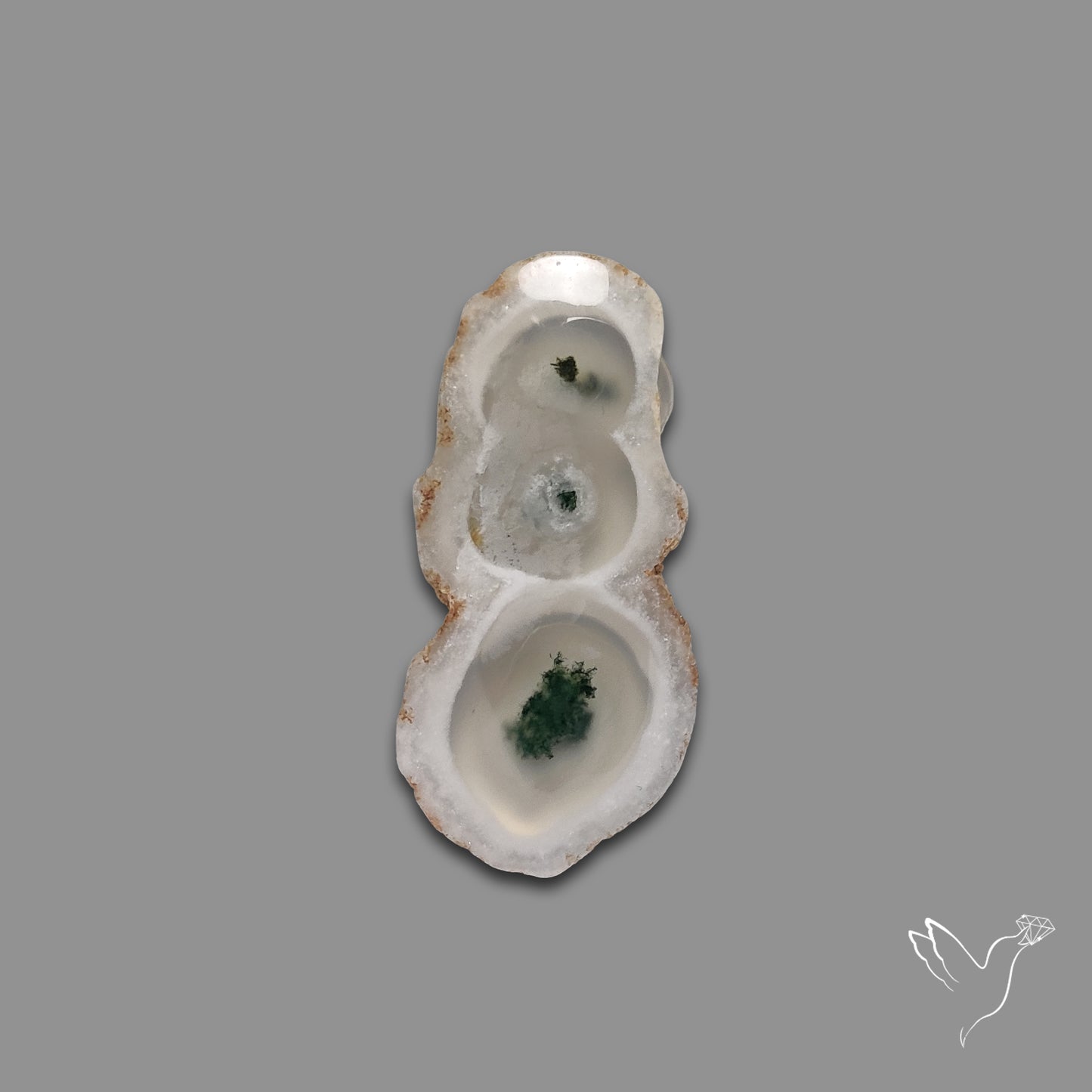 Solar Quartz with Moss Slice Raw Edges Freeform