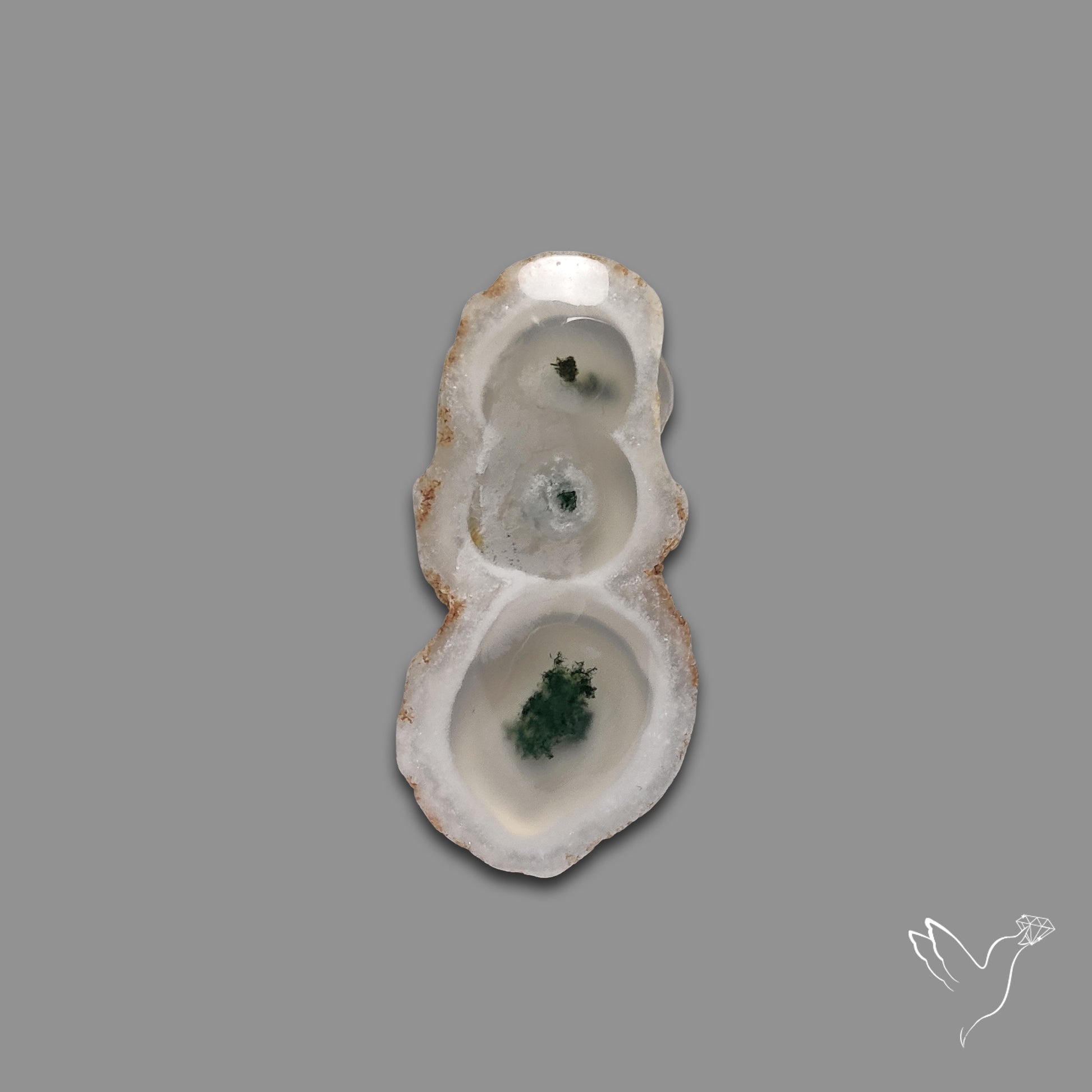 Solar Quartz with Moss Slice Raw Edges Freeform