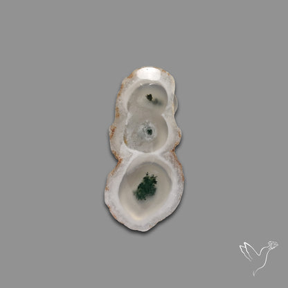 Solar Quartz with Moss Slice Raw Edges Freeform
