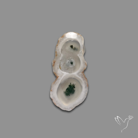 Solar Quartz with Moss Slice Raw Edges Freeform