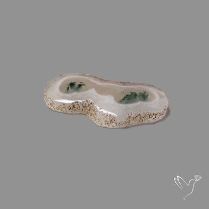Solar Quartz with Moss Slice Raw Edges Freeform