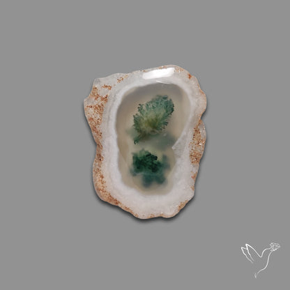 Solar Quartz with Moss Slice Raw Edges Freeform