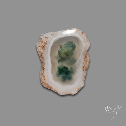 Solar Quartz with Moss Slice Raw Edges Freeform