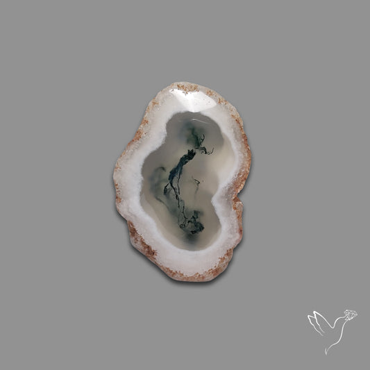 Solar Quartz with Moss Slice Raw Edges Freeform