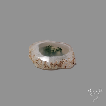 Solar Quartz with Moss Slice Raw Edges Freeform