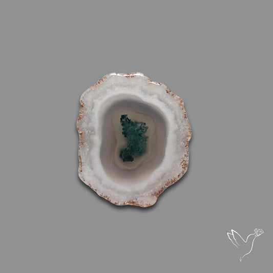 Solar Quartz with Moss Slice Raw Edges Freeform