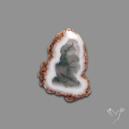 Solar Quartz with Moss Slice Raw Edges Freeform