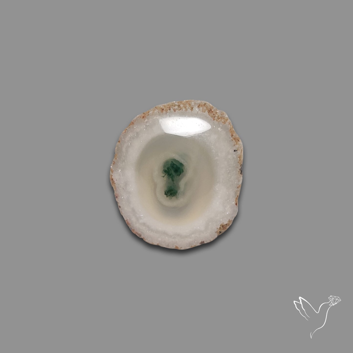 Solar Quartz with Moss Slice Raw Edges Freeform
