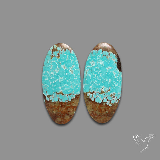 Number 8 Mines Turquoise Pair