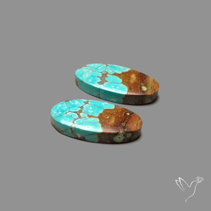 Number 8 Mines Turquoise Pair