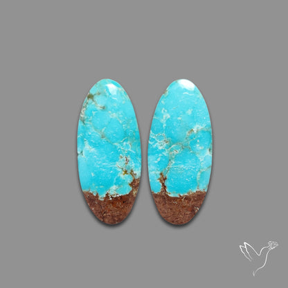 Number 8 Mines Turquoise Pair