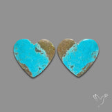 Number 8 Mines Turquoise Hearts Pair