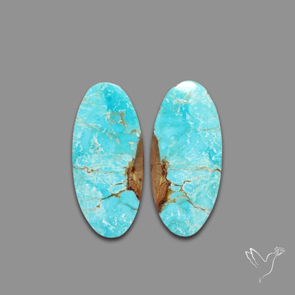 Number 8 Mines Turquoise Pair