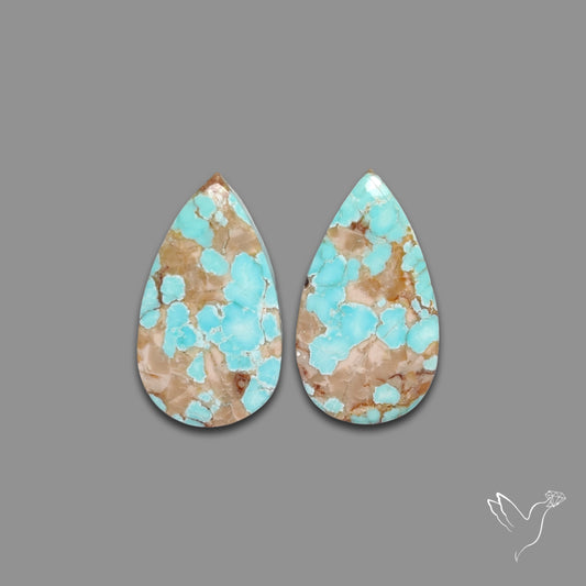 Number 8 Mines Turquoise Pair