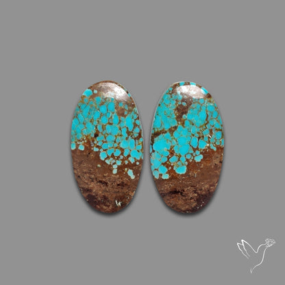 Number 8 Mines Turquoise Pair
