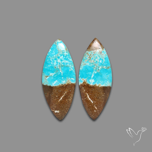 Number 8 Mines Turquoise Pair